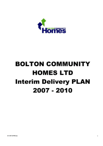 Bolton Community Homes delivery plan