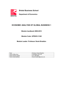 Economic Analysis of Global Business 1