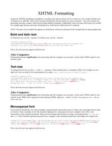 XHTML_Formatting