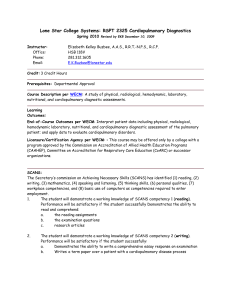 RSPT 2325 Cardiopulmonary Diagnostics