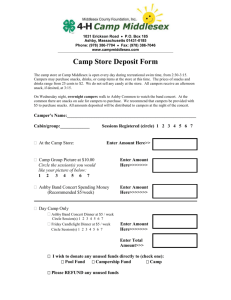Camp Store Deposit Form