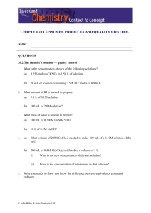 QUESTIONS 20.2 The chemist's solution