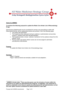 Shared Care Template – Subcutaneous Methotrexate