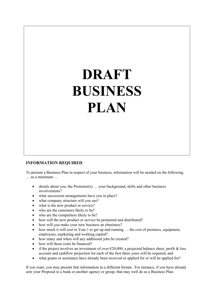 draft business plan example