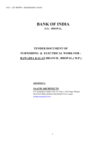 B.O.I. – ZO- BHOPAL – Bawadiyakalan branch BANK OF INDIA Z.O.