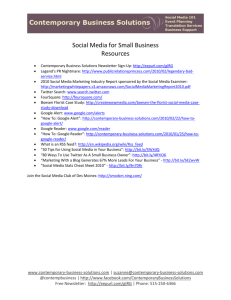 Social Media for Small Business Resources Contemporary Business