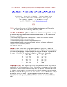 quantitative business analysis i - gozips.uakron.edu
