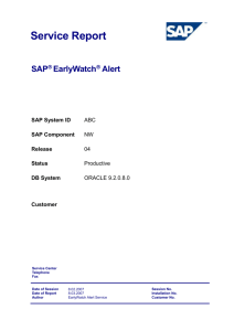 SAP Support Service Document