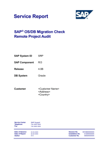 SAP Support Service Document