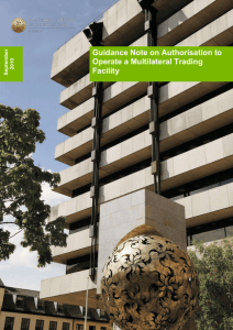 Authorisation to Operate a Multilateral Trading Facility