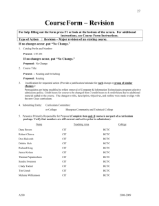 Course Form - Bluegrass Community and Technical College