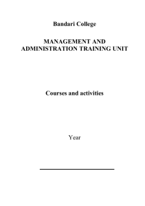 management and administration training unit
