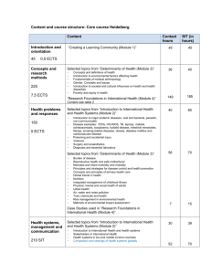 Content and course structure core Heidelberg