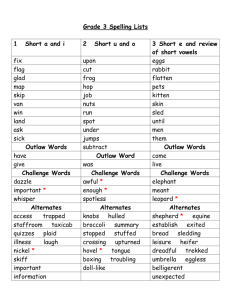 Spelling Lists 1-35