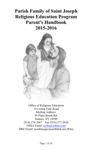 2015-2016 Parent Handbook - Church of St. Joseph