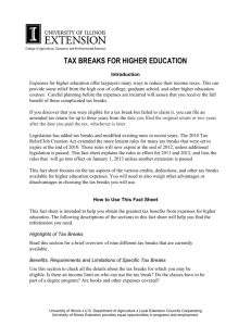 Tax Breaks for Higher Education - University of Illinois Extension