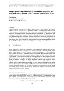 Gender analysis of revenue-raising instruments in resource rich and