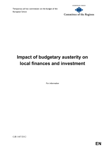 Impact of budgetary austerity on local finances and investment