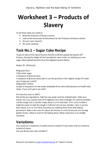 Worksheet 3 – Products of Slavery
