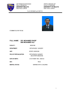 full name : dr. mohamed razif - Malaysian Orthopaedic Association