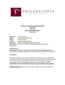 Financial Management - Philadelphia University Faculty Websites