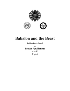 Babalon & the Beast - The Gnostic Church of LVX