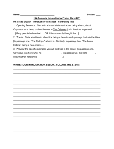 9th Grade English – Introduction worksheet – Controlling Idea