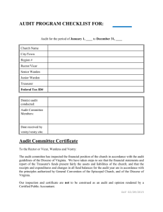 Audit Form - Diocese of Virginia