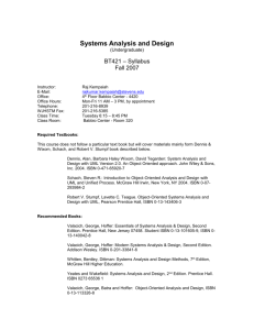 Assignments and lecture schedule - Stevens Institute of Technology