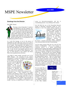 2002 MSPE Newsletter - Masters of Science in Policy Economics