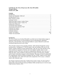 Unit Plan for The Tale of Despereaux