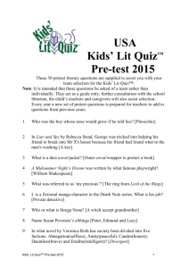 The Kids' Lit Quiz™ 2002