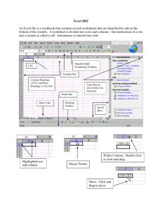 Excel 2002 Handout