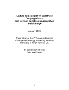 German Expatriate Congregations - German