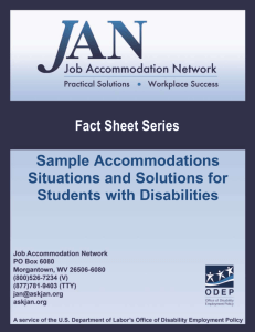 Sample Accommodations Situations and Solutions for Students with