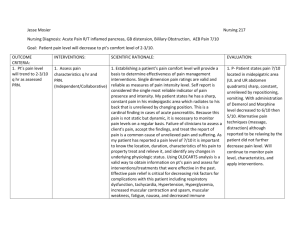 Acute Pain Care Plan