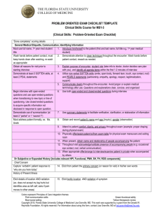 Problem-Oriented Exam Checklist - Florida State University College