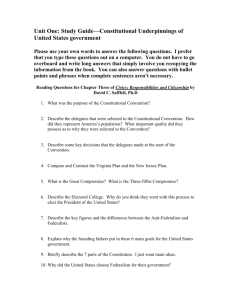 Unit One: Study Guide—Constitutional Underpinnings of United