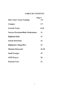 TABLE OF CONTENTS Page # Info Center Team Training: 2