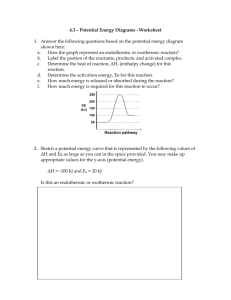Chemistry 30 - 4.3 - Potential Energy Diagrams