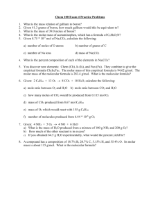 Chem 100 Exam 4 Review Sheet