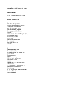 Jenny Bornholdt Poems for nzepc