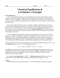Chemical Equilibrium & LeChâtelier's Principle