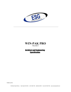 win-pak pro a & e specifications