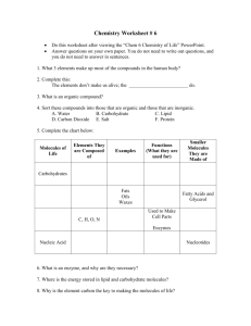 Chemistry Worksheet # 6
