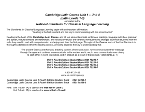 Cambridge Latin Course Unit 1 – Unit 4