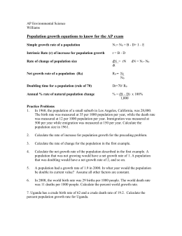 Population Calculation Worksheet