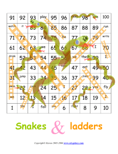 snakes and ladders: practice gerunds