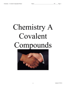 Covalent Compounds Packet 2013