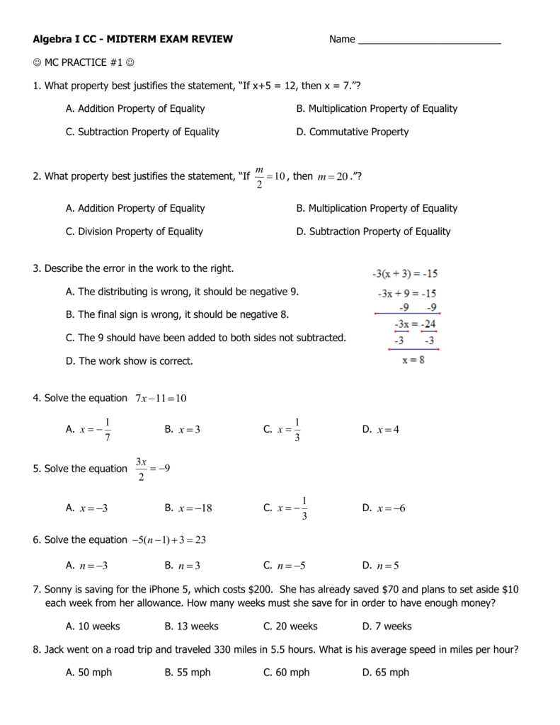 Integrated Algebra 2 MIDTERM EXAM REVIEW